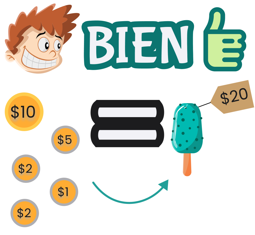 Los monedas y billetes ejemplo 3